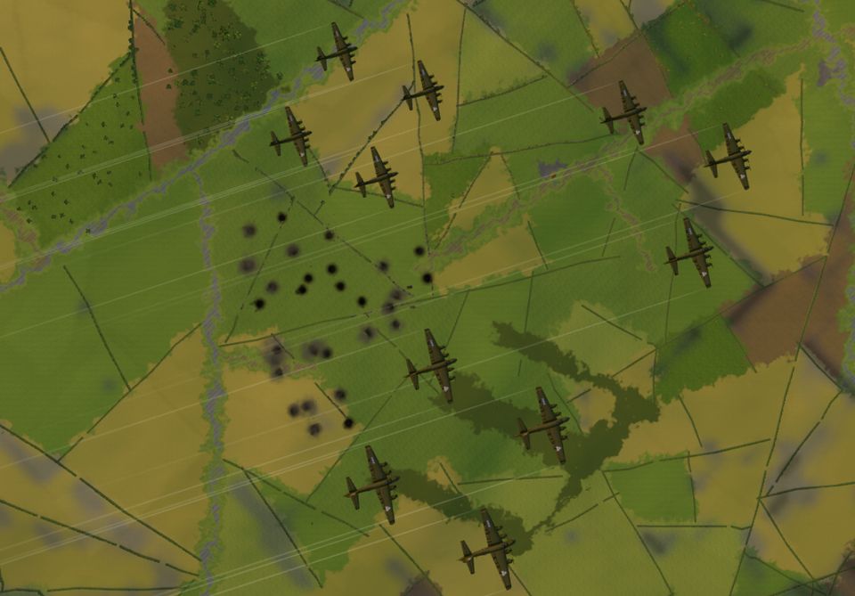 B-17 bombers releasing over the bocage